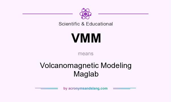 What does VMM mean? It stands for Volcanomagnetic Modeling Maglab