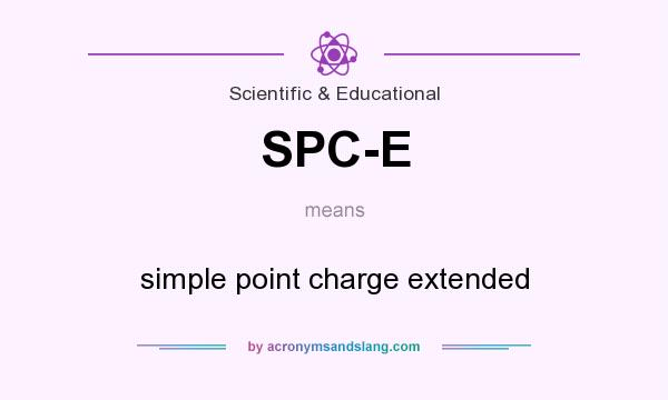 What does SPC-E mean? It stands for simple point charge extended