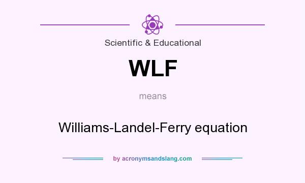 What does WLF mean? It stands for Williams-Landel-Ferry equation