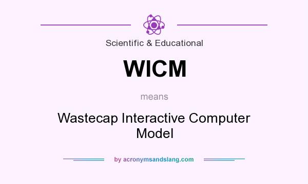 What does WICM mean? It stands for Wastecap Interactive Computer Model
