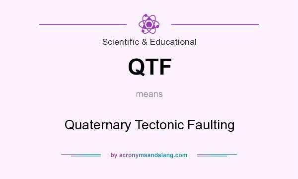 What does QTF mean? It stands for Quaternary Tectonic Faulting