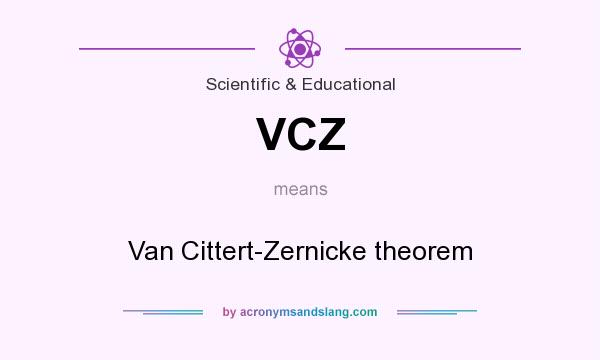 What does VCZ mean? It stands for Van Cittert-Zernicke theorem