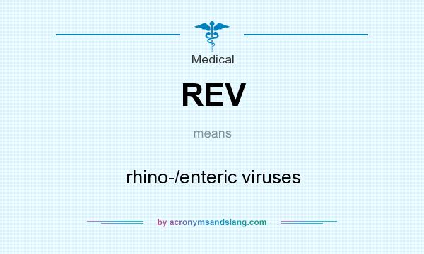 What does REV mean? It stands for rhino-/enteric viruses
