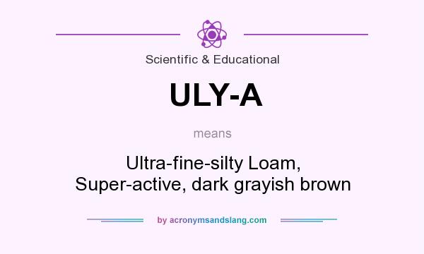 What does ULY-A mean? It stands for Ultra-fine-silty Loam, Super-active, dark grayish brown