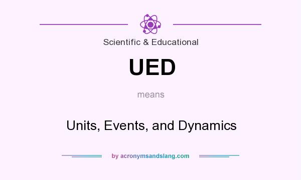 What does UED mean? It stands for Units, Events, and Dynamics