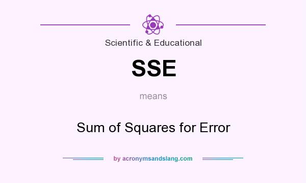 What does SSE mean? It stands for Sum of Squares for Error
