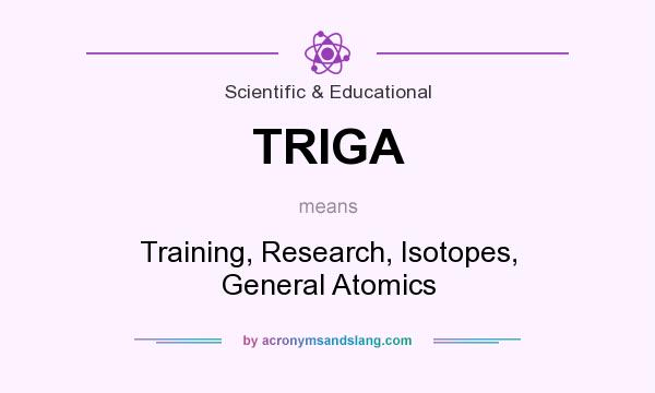 What does TRIGA mean? It stands for Training, Research, Isotopes, General Atomics