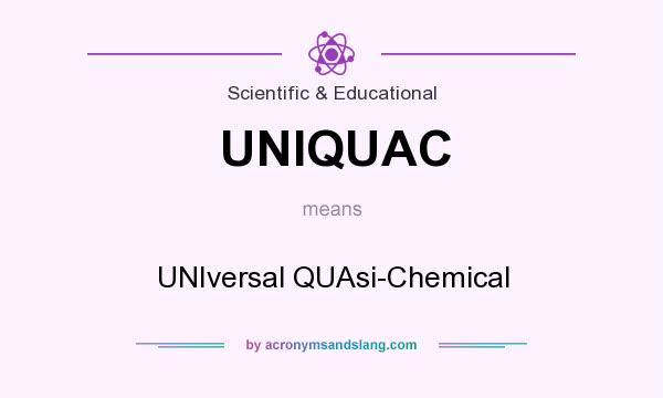 What does UNIQUAC mean? It stands for UNIversal QUAsi-Chemical