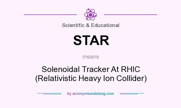 What does STAR mean? It stands for Solenoidal Tracker At RHIC (Relativistic Heavy Ion Collider)