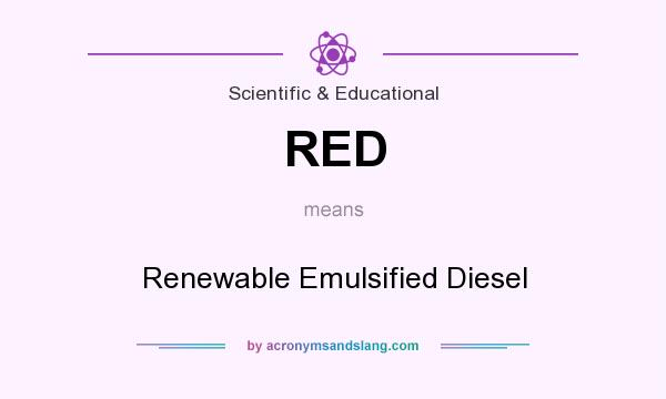 What does RED mean? It stands for Renewable Emulsified Diesel