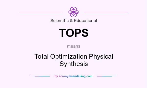What does TOPS mean? It stands for Total Optimization Physical Synthesis