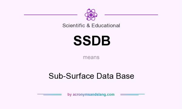 What does SSDB mean? It stands for Sub-Surface Data Base