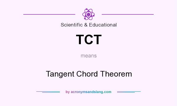 What does TCT mean? It stands for Tangent Chord Theorem