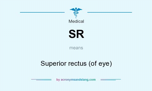 What does SR mean? It stands for Superior rectus (of eye)