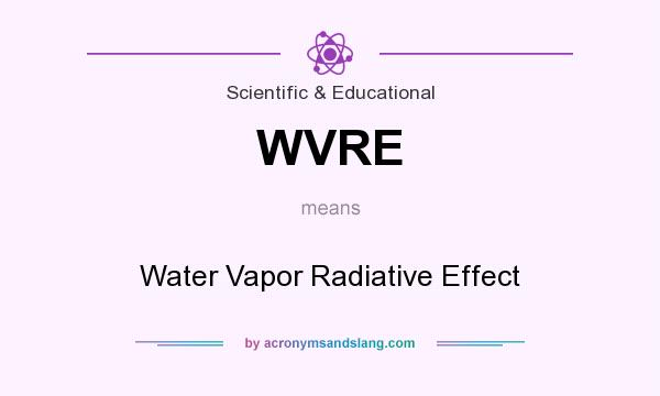 What does WVRE mean? It stands for Water Vapor Radiative Effect