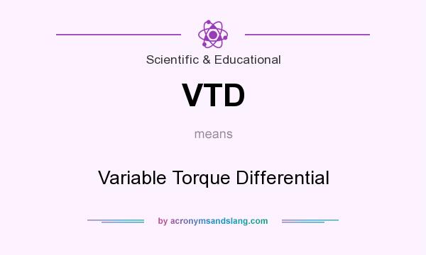 What does VTD mean? It stands for Variable Torque Differential