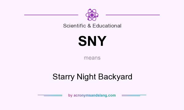 What does SNY mean? It stands for Starry Night Backyard