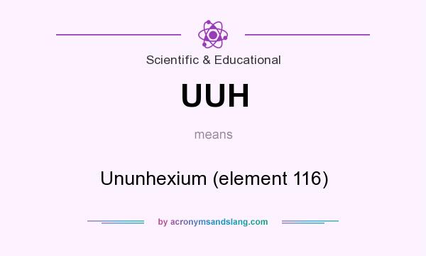 What does UUH mean? It stands for Ununhexium (element 116)