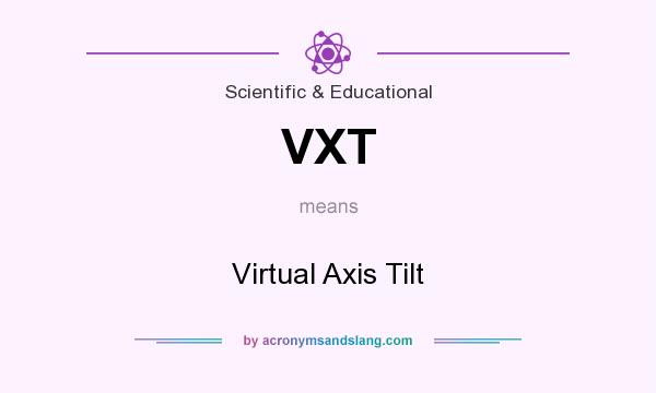 What does VXT mean? It stands for Virtual Axis Tilt