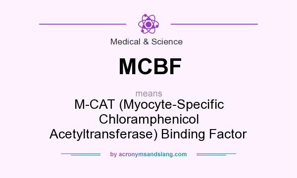 What does MCBF mean? It stands for M-CAT (Myocyte-Specific Chloramphenicol Acetyltransferase) Binding Factor