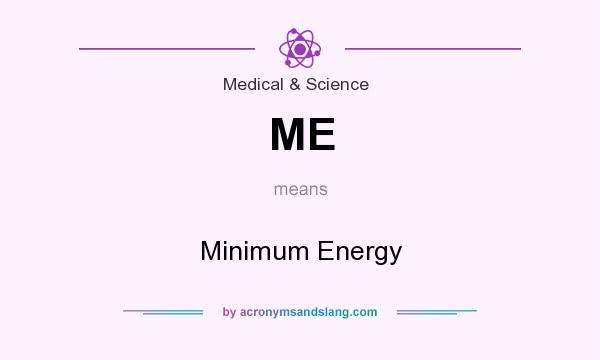 What does ME mean? It stands for Minimum Energy