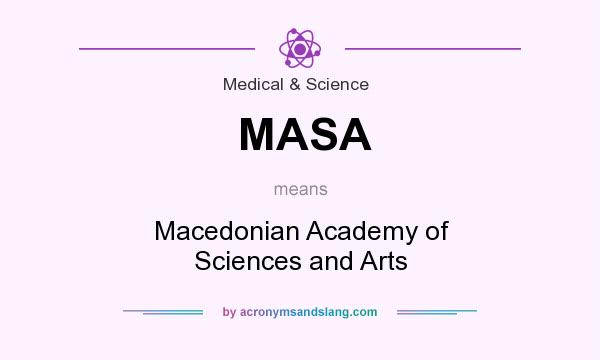 What does MASA mean? It stands for Macedonian Academy of Sciences and Arts