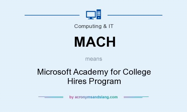 What does MACH mean? It stands for Microsoft Academy for College Hires Program