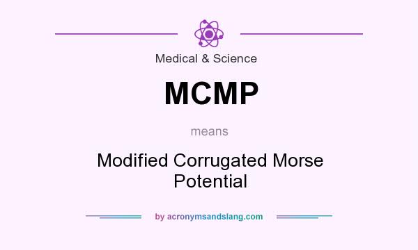 What does MCMP mean? It stands for Modified Corrugated Morse Potential