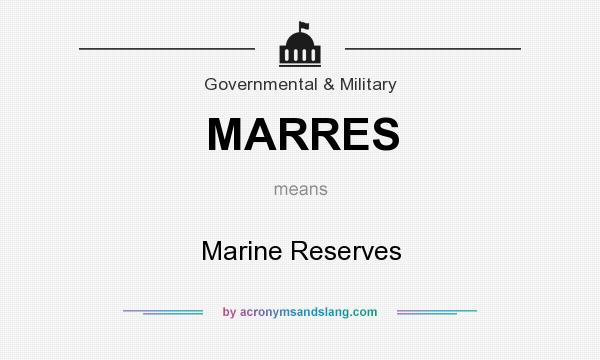 What does MARRES mean? It stands for Marine Reserves