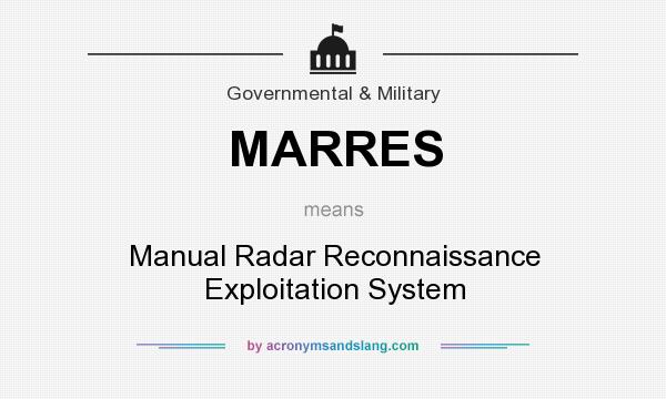 What does MARRES mean? It stands for Manual Radar Reconnaissance Exploitation System