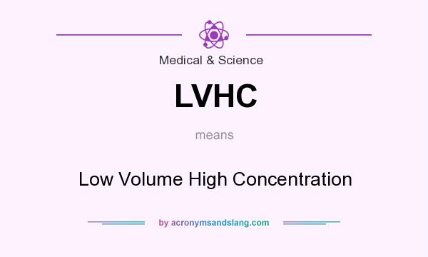 What does LVHC mean? It stands for Low Volume High Concentration
