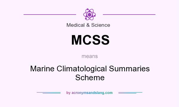 What does MCSS mean? It stands for Marine Climatological Summaries Scheme