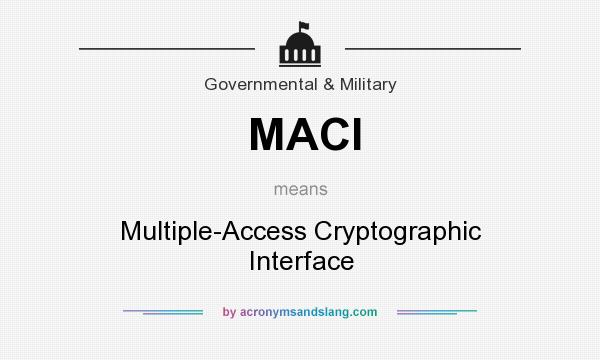 What does MACI mean? It stands for Multiple-Access Cryptographic Interface