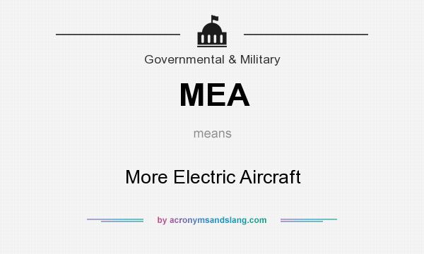 What does MEA mean? It stands for More Electric Aircraft