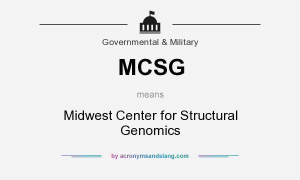 What does MCSG mean? It stands for Midwest Center for Structural Genomics