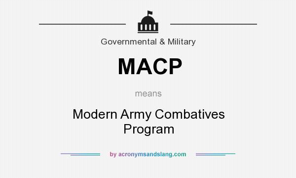What does MACP mean? It stands for Modern Army Combatives Program