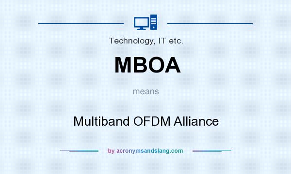 What does MBOA mean? It stands for Multiband OFDM Alliance