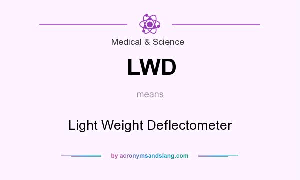 What does LWD mean? It stands for Light Weight Deflectometer