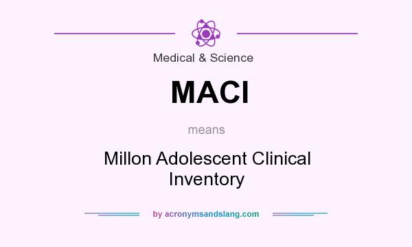 What does MACI mean? It stands for Millon Adolescent Clinical Inventory