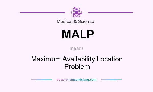 What does MALP mean? It stands for Maximum Availability Location Problem