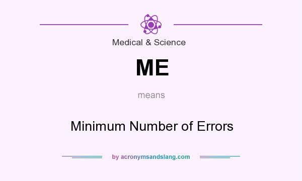 What does ME mean? It stands for Minimum Number of Errors