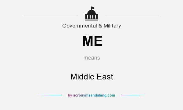 What does ME mean? It stands for Middle East