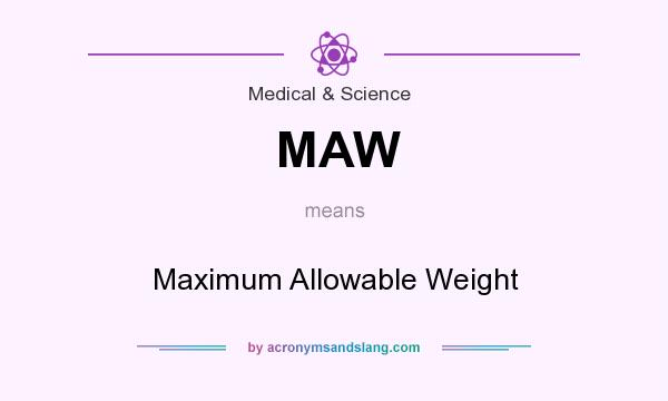 What does MAW mean? It stands for Maximum Allowable Weight