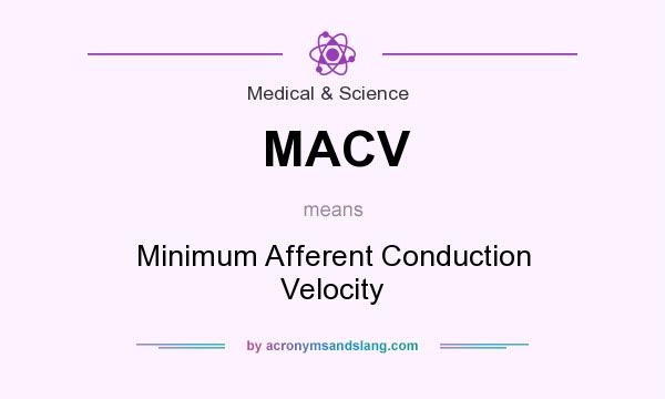 What does MACV mean? It stands for Minimum Afferent Conduction Velocity