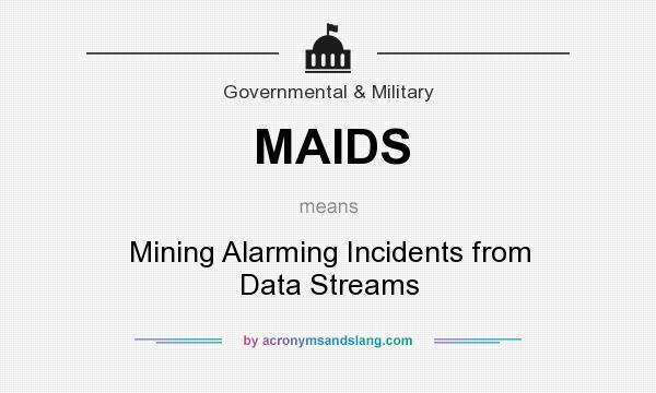 What does MAIDS mean? It stands for Mining Alarming Incidents from Data Streams