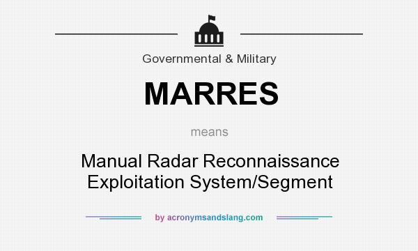 What does MARRES mean? It stands for Manual Radar Reconnaissance Exploitation System/Segment