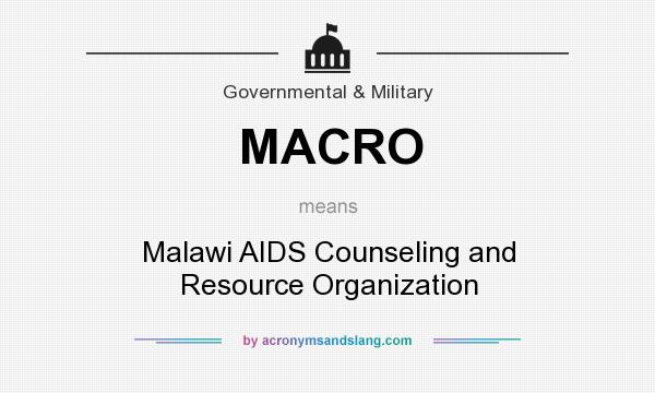 What does MACRO mean? It stands for Malawi AIDS Counseling and Resource Organization
