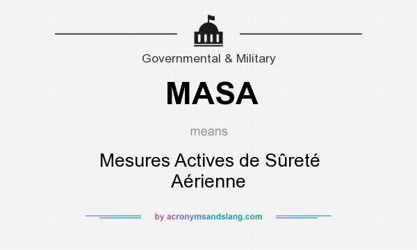 What does MASA mean? It stands for Mesures Actives de Sûreté Aérienne