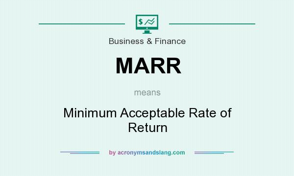 What does MARR mean? It stands for Minimum Acceptable Rate of Return