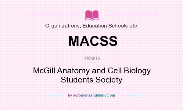 What does MACSS mean? It stands for McGill Anatomy and Cell Biology Students Society